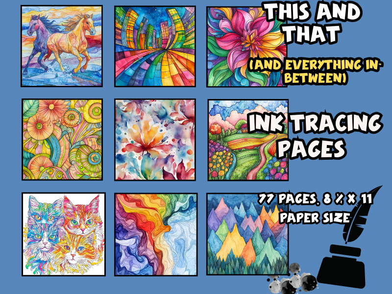This and That (And Everything In Between) Ink Tracing Pages For Teens and Adults