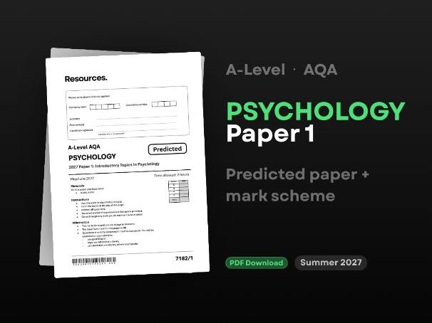 Predicted Paper 1 2027 A-Level Psychology AQA