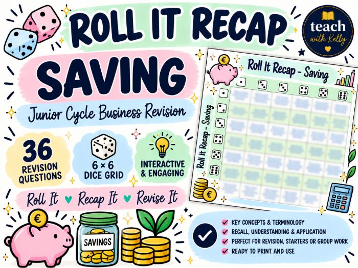 Roll it Recap - Saving - Business Studies