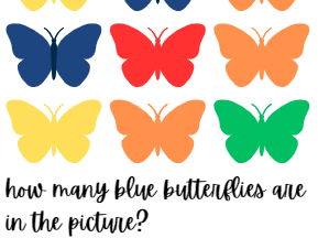 counting, discover colors with balloons : Rainbow colors butterflies