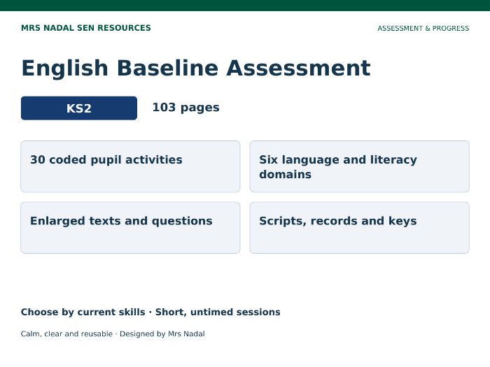 KS2 English Baseline Assessment | SEND
