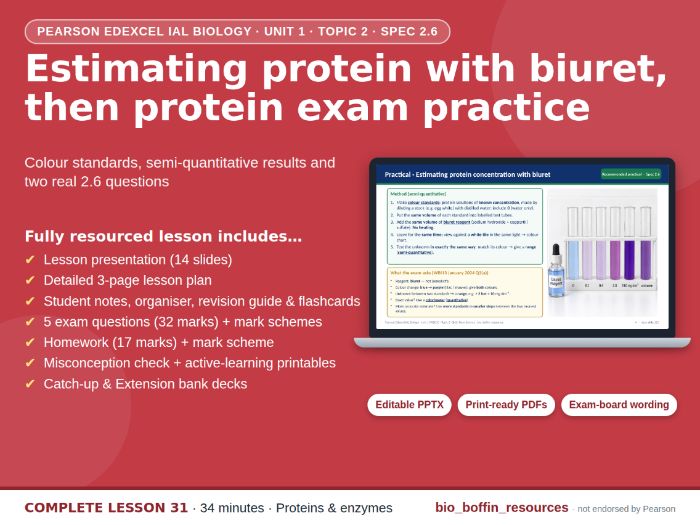 IAL Biology Edexcel – Biuret & Proteins