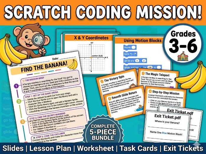 Scratch ICT Resource Pack: L2 :Sprites, Backdrops & X/Y Coordinates
