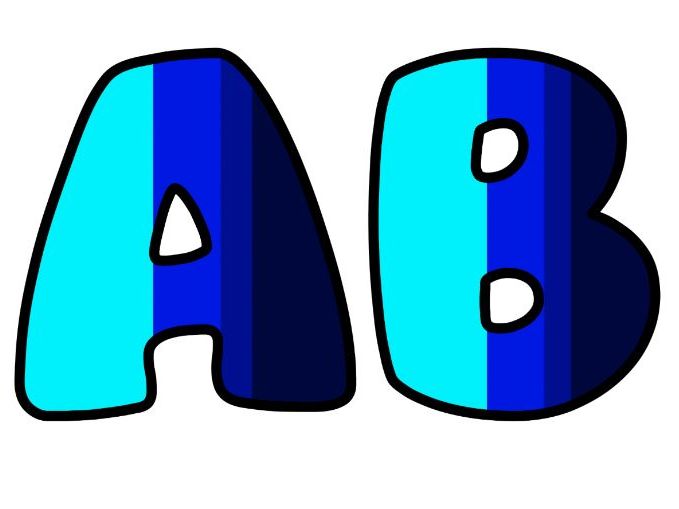 Cyan Blue Lines Art Themed Lettering Set | Classroom Display | Upper & Lowercase, 0-9