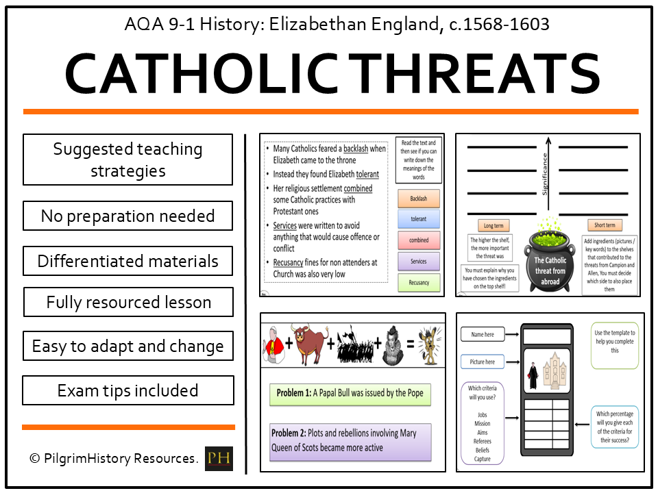 AQA GCSE Elizabethan England: Catholic Threats at Home and Abroad