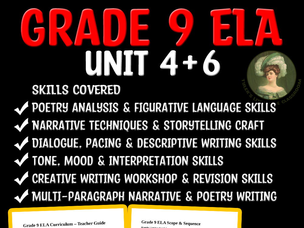Grade 9 ELA Unit 4 & 6 | Poetry and Narrative Writing Bundle