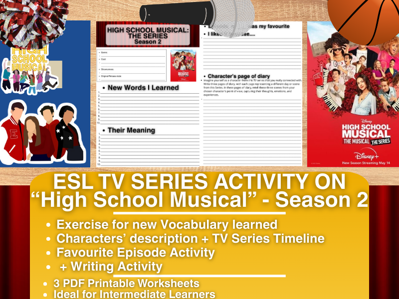 ESL TV Series Activity Worksheets - High School Musical: The Series - Season 2