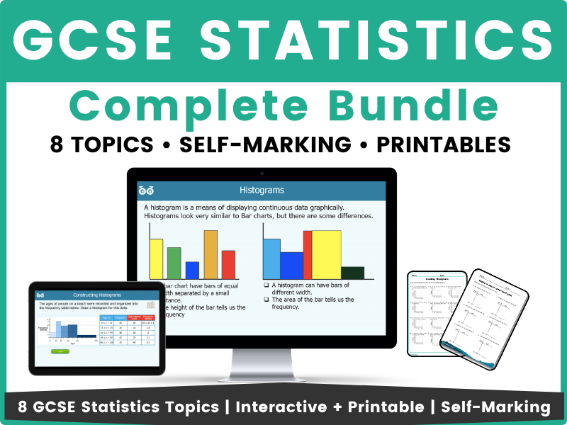 GCSE Statistics Bundle | Interactive Lessons, Worksheets & Self-Marking Activities