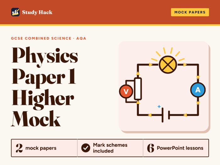 AQA GCSE Combined Science Trilogy Physics Paper 1 Higher Mock Pack