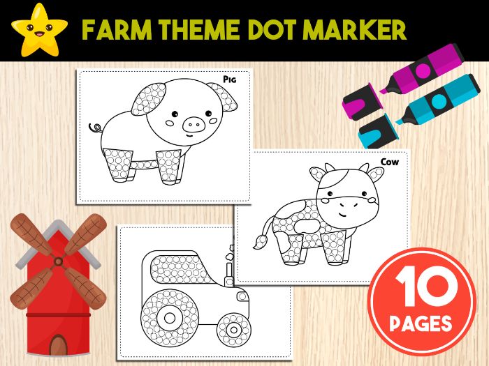 Printable Farm Animals Dot Marker | Do-A-Dot Preschool Activity For Toddler