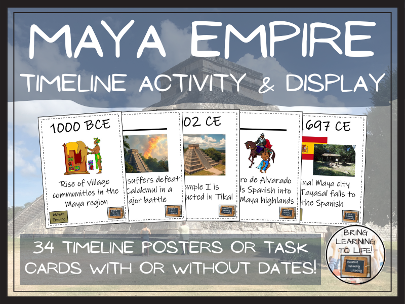 Maya Empire Timeline Display Research and Sorting Activity