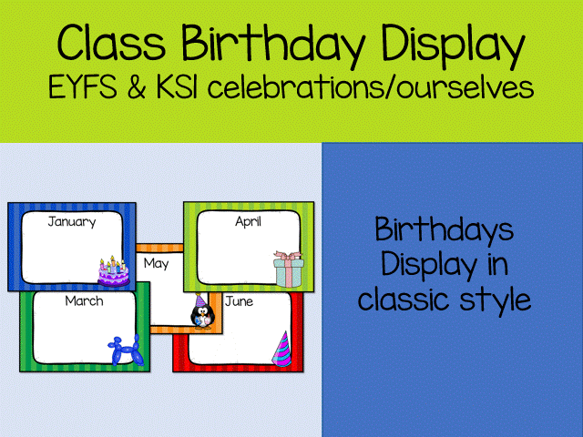 Class Birthday Display Chart