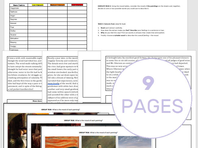 Writing about mood (KS3/KS4)