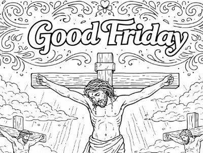 Good Friday Bible Story Colouring Sheet
