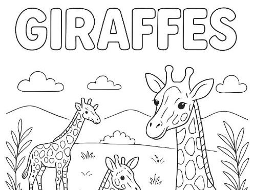5 Safari Animals Coloring Pages- Lions, Elephants, Giraffes, Hippos, Zebras