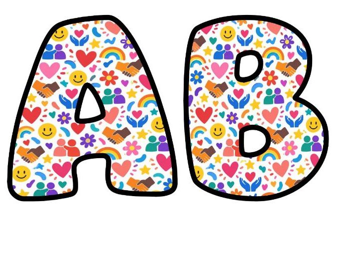 Kindness and Friendship Bubble Letters | PSHE Bulletin Board Letters | Classroom Display Pack