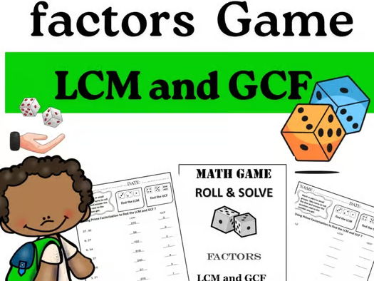 Factors Dice Roll Game – GCF and LCM Math Activity – Fun Multiples & Factors Lea
