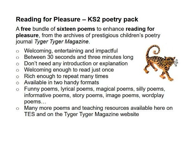Reading for Pleasure – KS2 poetry pack