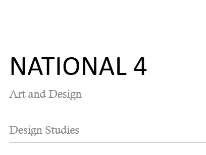 National 4 Design Studies bundle
