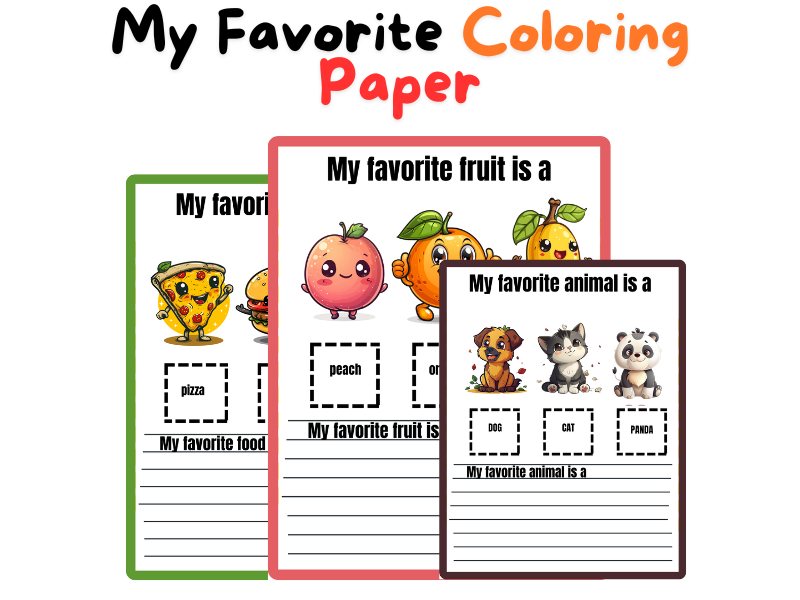 My Favorite Coloring Paper| Writing + Coloring Activity