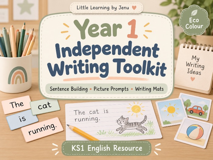 Year 1 Independent Writing Toolkit | Sentence Building, Picture Prompts & Writing Mats | KS1 English