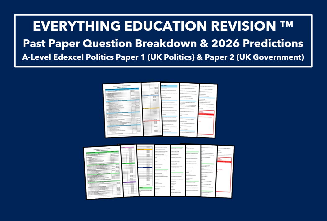 *RESOURCE BUNDLE* Past Paper Question Breakdown and 2026 Exam Predictions for A-Level Edexcel Politics Paper 1 and 2