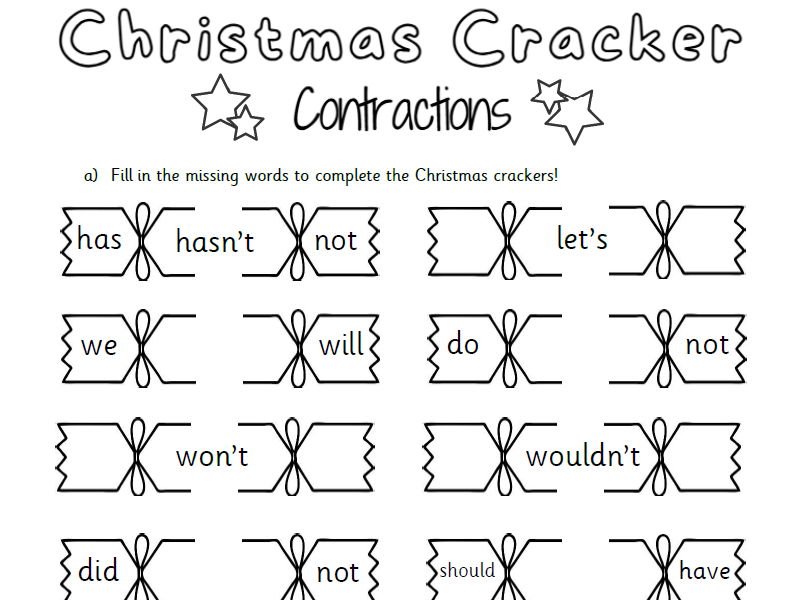 Christmas Cracker Contractions