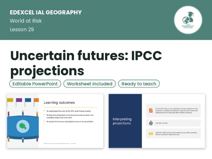 Uncertain futures: IPCC projections – Edexcel IAL Geography