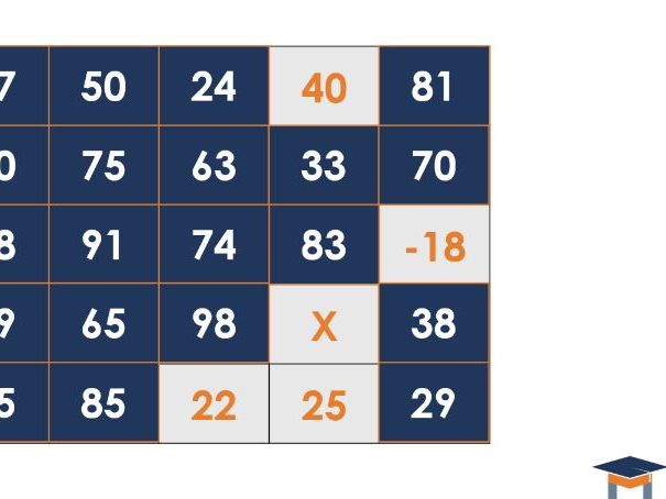 Wipeout - numbers 20 to 99