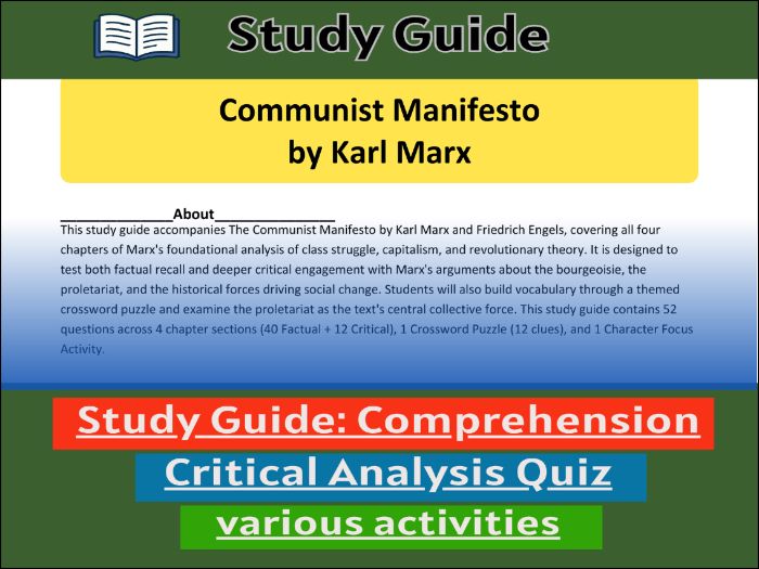Communist Manifesto - Study Guide , Comprehension 91����t