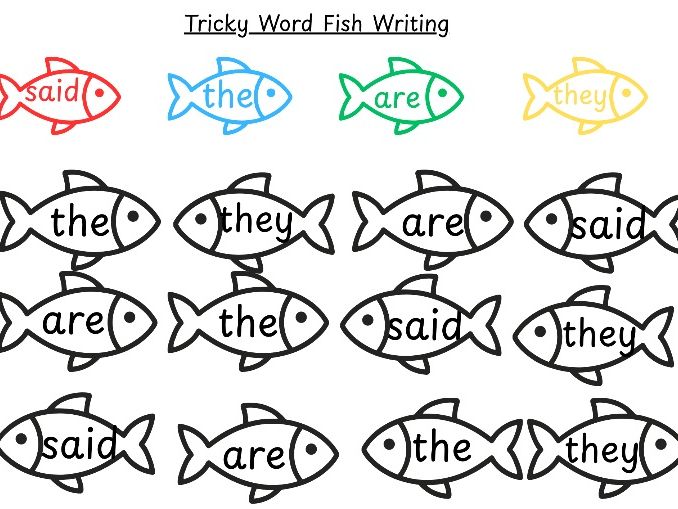 Tricky Word Fish Colouring