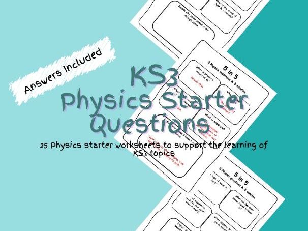 KS3 Physics Starter Questions Worksheets PDF