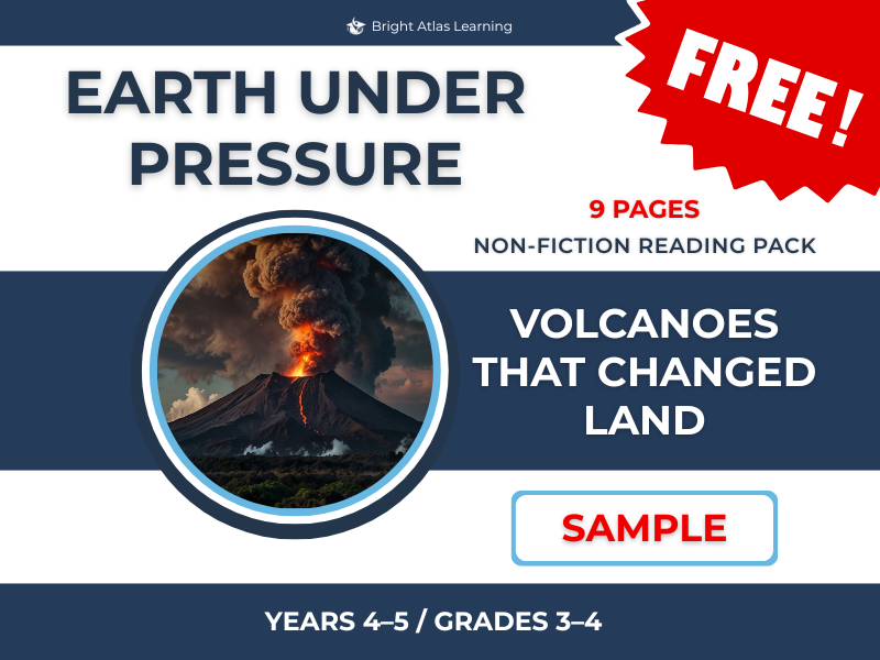Volcanoes That Change Land Free Sample | KS2 Reading Comprehension | Years 4–5