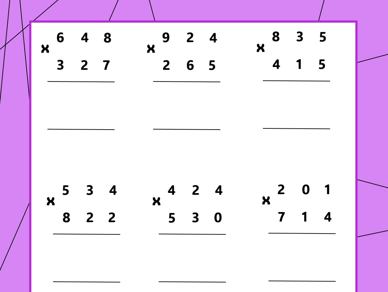3 digit by 3 digit multiplication