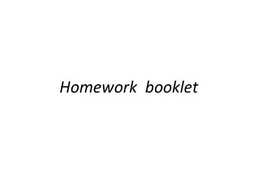 HOMEWORK BOOKLET Year 8