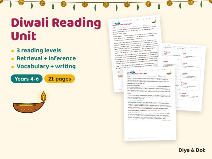 Diwali Comprehension KS2: Three Levels