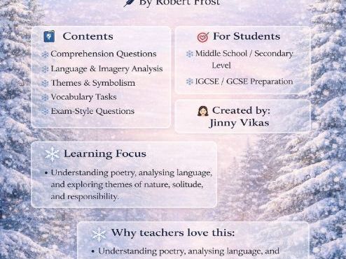 Stopping by Woods on a Snowy Evening Bundle Worksheets