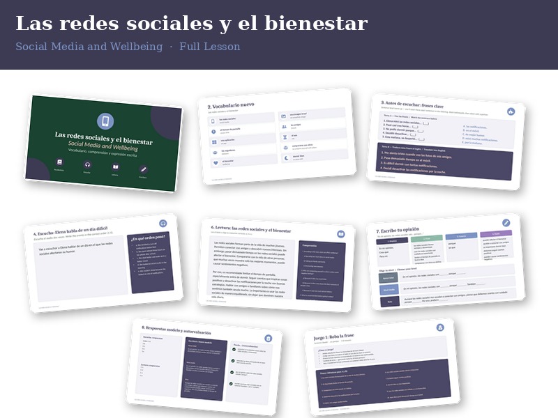Social Media & Wellbeing Spanish Lesson - Conti Style