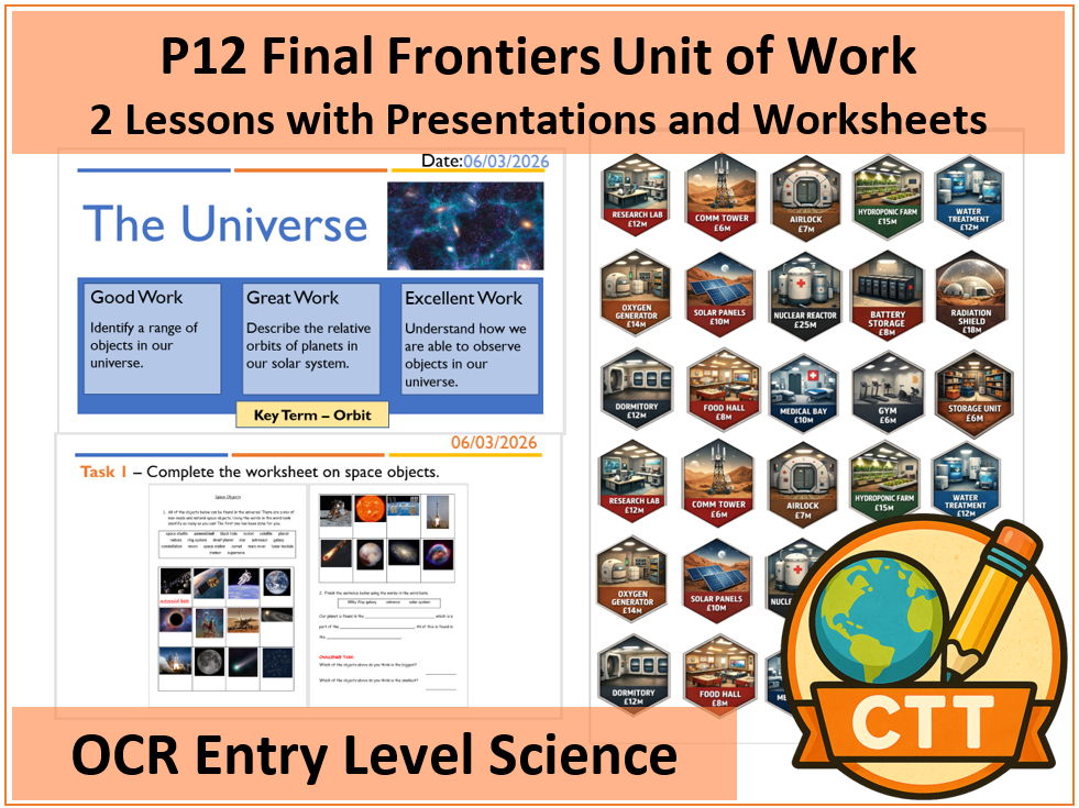 OCR Entry Level Science - P12 Final Frontiers - 2 Lessons