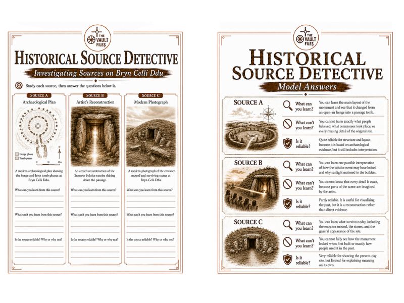 Historical Source Detective: Investigating Bryn Celli Ddu (KS3 History)