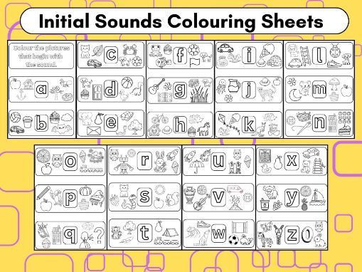 First Phonics Initial Sounds Colouring Sheets