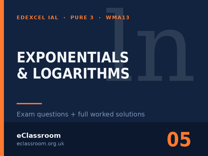 IAL Pure 3 Exponentials & Logarithms exam questions