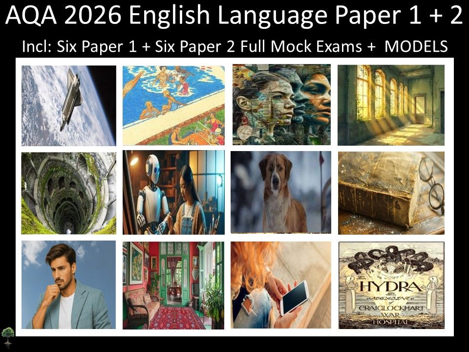 Twelve AQA 2026 GCSE English Language Paper 1 + 2 Mocks | MODELS