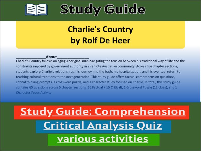 Study Guide for :Charlie's Country | Comprehension 91����t