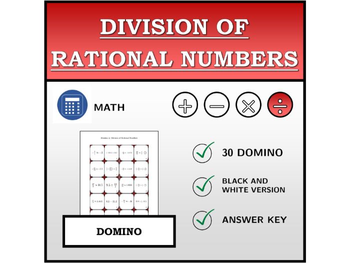 Domino | Division of Rational Numbers | Math Activity