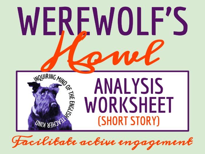 "The Werewolf's Howl" Close Reading Analysis Worksheet | Fantasy Horror Story for Halloween