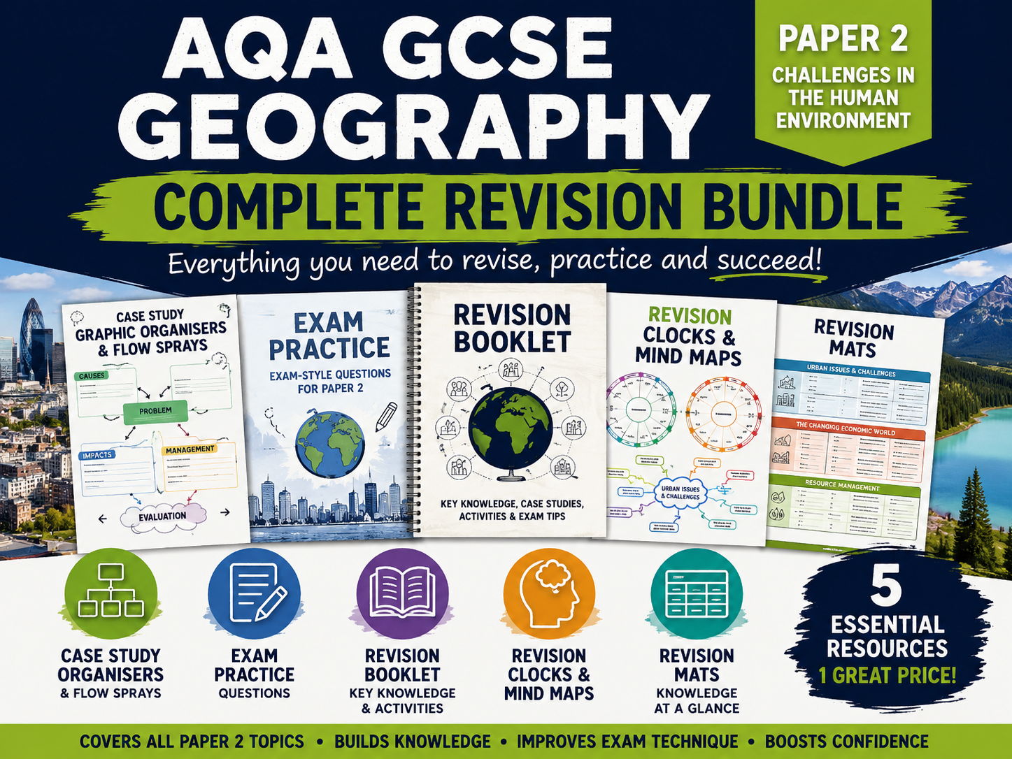 AQA GCSE Geography Paper 2 Bundle