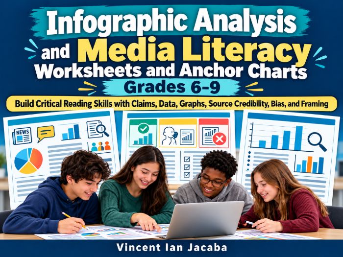 Infographic Analysis & Media Literacy Worksheets and Anchor Charts | Grades 6–9