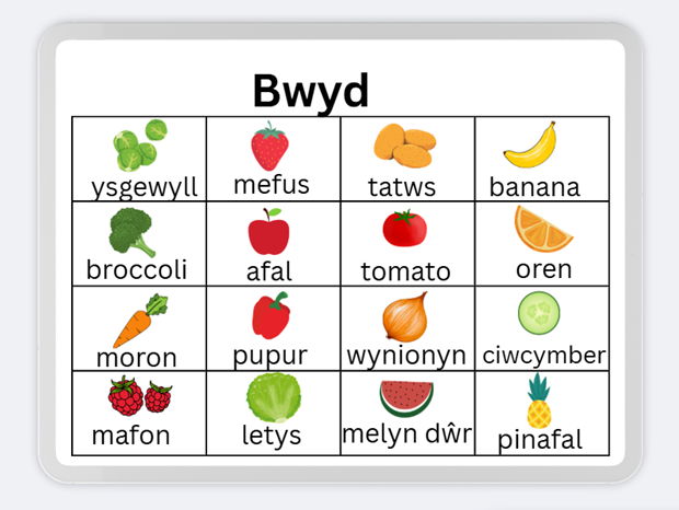 Welsh Food Word Mats- Bwyd