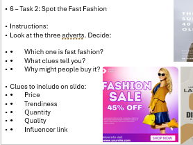 KS3 Fst Fashion: Lesson 1 What is Fast Fashion